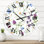 Horloge murale traditionnelle camomille et trèfle sauvage I