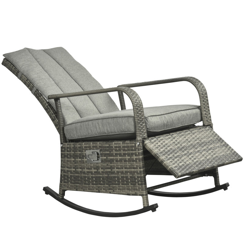 Boothe Steel Outdoor Lounge Chair, Gray