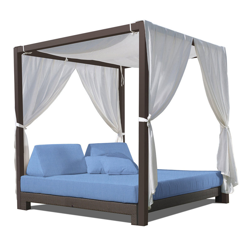 Anibal Outdoor - Seat Patio Daybed, Canvas Air Blue Sunbrella® Canvas