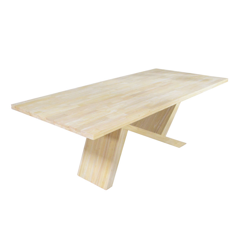 Table de salle à manger en bois d'hévéa massif 84 po Abdulmedjit