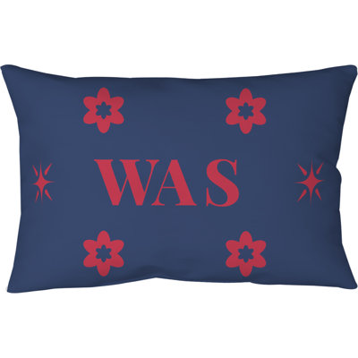 Coussin d'extérieur soufflé et fermé DC Basketball couleurs blanc rouge marine bleu 20 pouces x 14 pouces