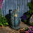 Peacock Sculpture Water Fountain with LED Lights, 31.5" Tall Freestanding Resin Cascading Water Feature for Indoor Outdoor Garden Decor-463927378