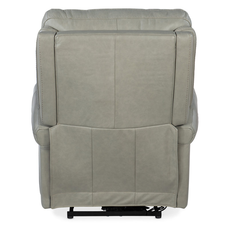 Callysta Leather Power Recliner, Gray Genuine Leather