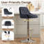 Upholstered Counter Stool with Metal Frame-1096304646
