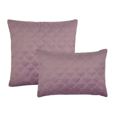 2 Piece Embroidered Diamond Velvet Pillow Set