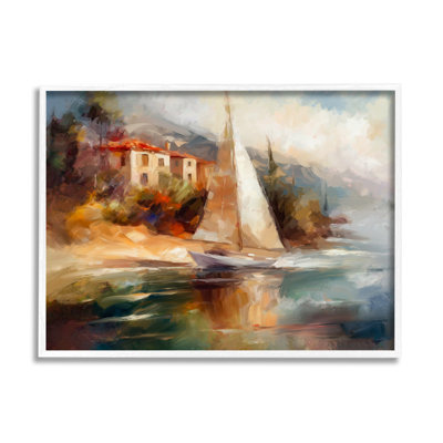 Voilier par Town Shore On Wood par Ziwei Li, peinture