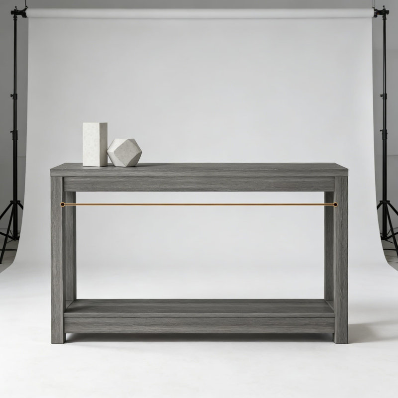 Console de style campagnard avec tablettes de rangement, table de canapé étroite derrière le canapé, table d'entrée avec rangement ouvert, assemblage facile pour le salon, la chambre à coucher ou le couloir