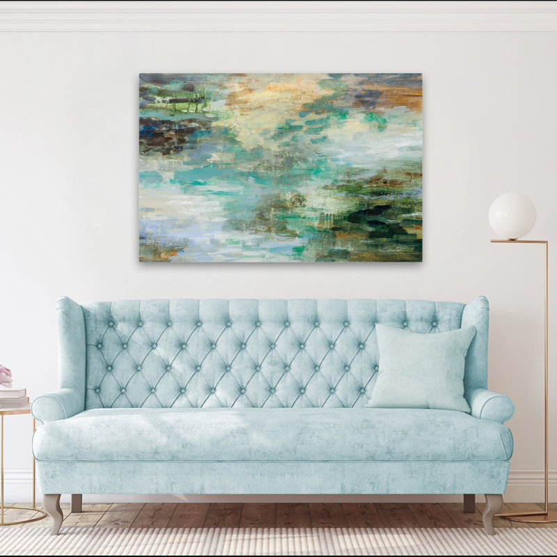 Marais - Abstrait bleu turquoise / brun, H 60 po x l 40 po