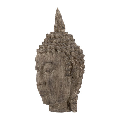 6.5X6.3X12" Meditating Buddha Head Sculpture, Large