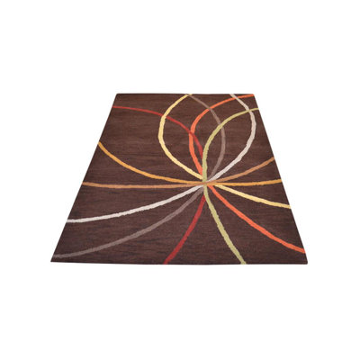 Vivanco Abstract HAND TUFTED WOOL ECO-FRIENDLY AREA RUGS - Brown Color | Contemporary Design