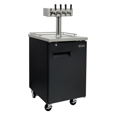 Kegco 8.2 Cubic Feet Black Quadruple Tap Freestanding Kegerator with Door Lock and