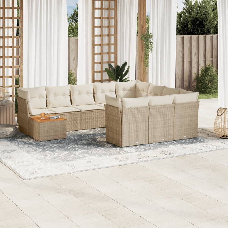 Ensemble de canapé de jardin Vidaxl beige