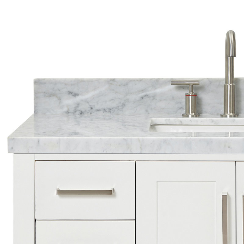 Magnolia Bath Vanity Rectangular Basin S043SCWRV, White, Rectangular