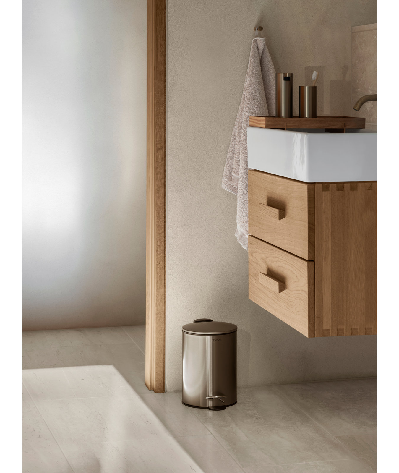 TUBO 0.79 Gallon Step On Trash Can, Brushed Brass