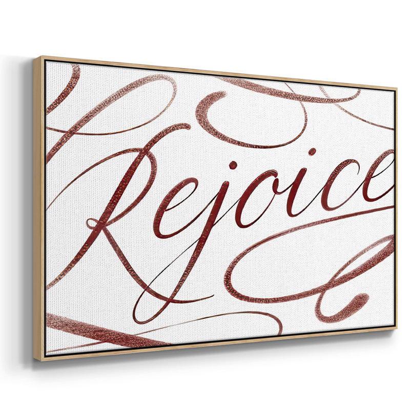 Rejoice, reproduction d'art sur toile, H 17 po x l 25 po x P 1,5 po, Rouge, Encadré naturel
