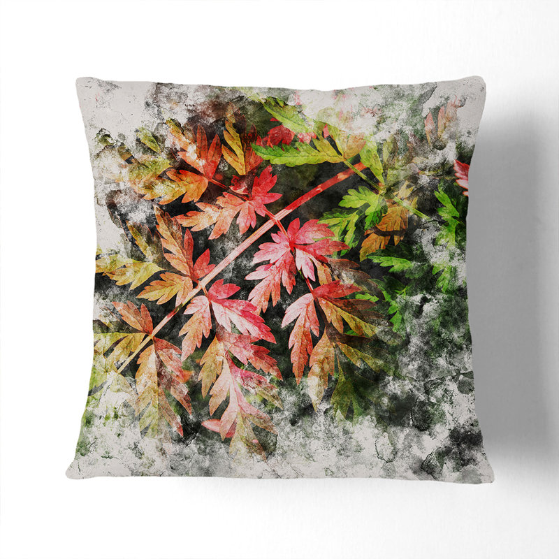 Fern Leaves Vol.2 Watercolour Scatter Cushion, 55cm H x 55cm W x 20cm D, Stone