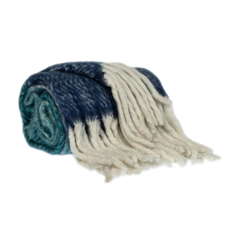 Ixia Knitted Throw Blanket, Blue