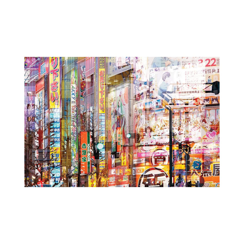 Akihabara Manga 1 Piece Wrapped Canvas Painting, 66.04 cm H x 45.72 cm W x 1.91 cm D
