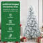 Artificial Hinged Christmas Tree Snow Flocked White-733912048