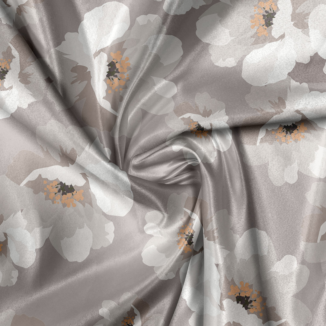 Rustic curtain, watercolor boho art, botanical theme, pale purple gray white gray