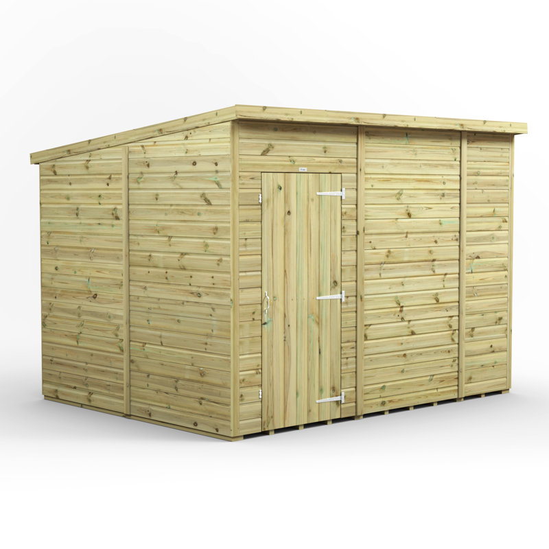 Powersheds 10 x 8ft Premium Pressure Treated Timber Windowless Garden Shed Pent