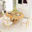 Ensemble de table de salle à manger extensible en bois massif 5 pièces 5 pièces-890596954-890596956