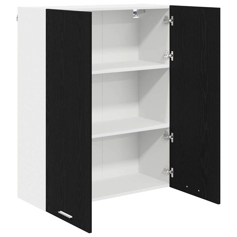Vidaxl Hanging Cabinet Riga White 60 X 31 X 100 Cm Engineered Wood, Black, 100cm H x 80cm W x 31cm D