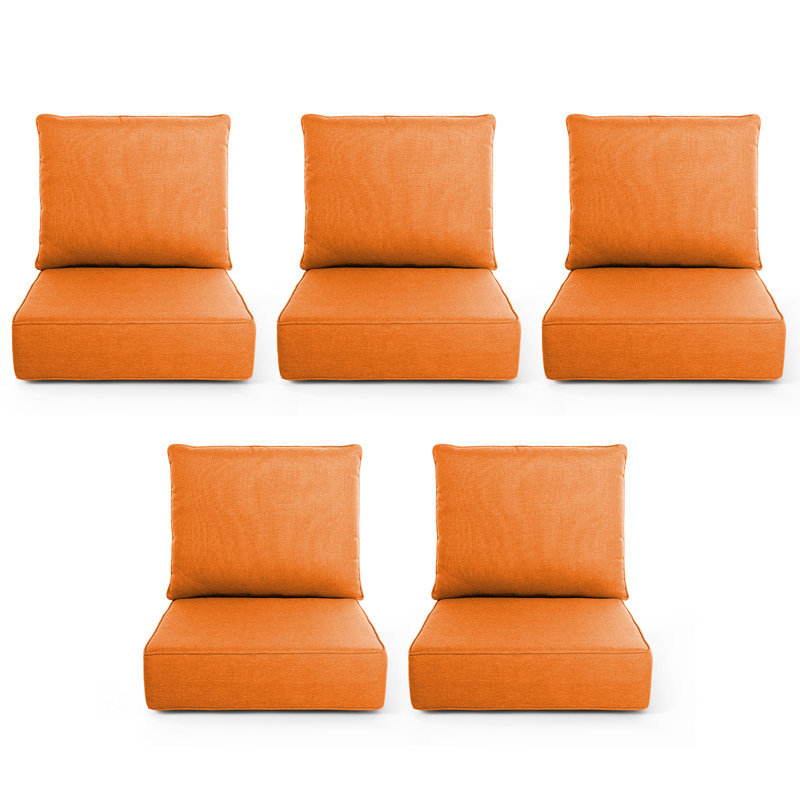 6" Thick Outdoor Cushions 22X24x6, Deep Seat Patio Cushions With Removable Cover, Waterproof & Fade Resistant Replacement For Wicker Chair, Loveseat, Sofa