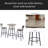 Round bar stool set with shelves, stool with backrest-413043624-413043625