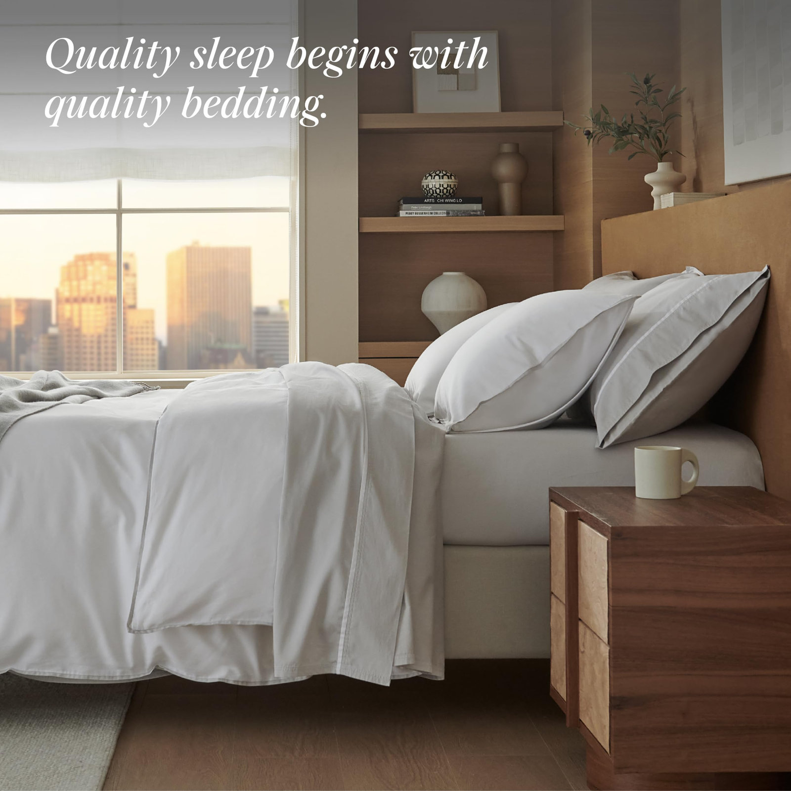 Double Stitch Sheet Set, Winter Sky Contrast, Queen Sheet Set
