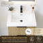 Livia 24" Wall-mounted Single Bathroom Vanity with White Artificial Drop-in Sink with Mirror