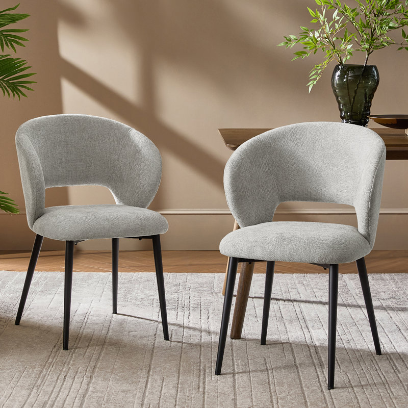 Angel Modern Dinning Chair With Metal Legs, Gray