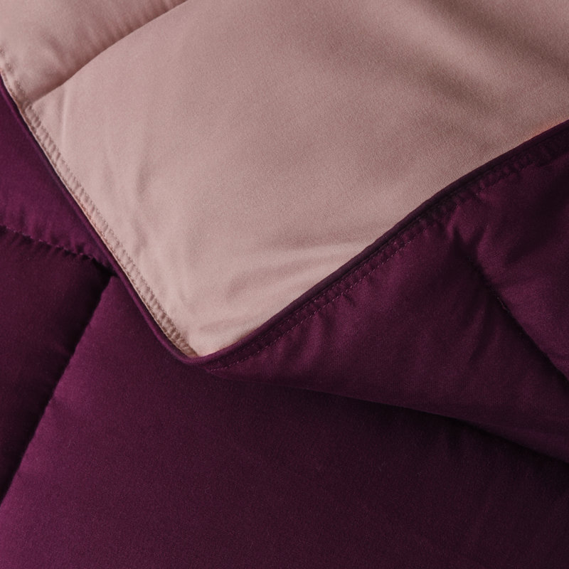 All Season Reversible Down Alternative Comforter Set with Shams - Breathable, Soft, Fluffy, King Comforter + 2 King Shams