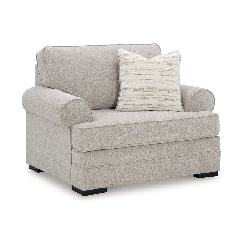 Fauteuil surdimensionné Shelyn, coussin décoratif, polyester textures gris sable