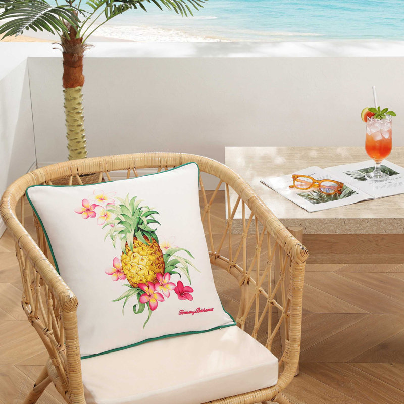 Tommy Bahama Pineapple Botanic Pink Throw Pillow