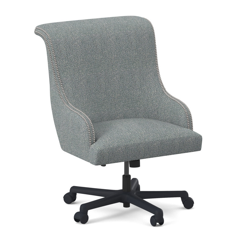 Madison Executive Chair, Polished Nickel Small, Maya Cyan