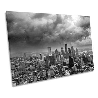 Seattle City Skyline Washington - Wrapped Canvas Print