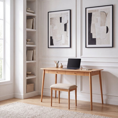 MCM Solid Wood Desk with Drawer