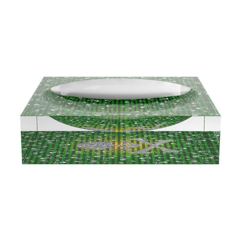 CrossBones Houndstooth Acrylic Candy Catchall Dish, Yellow Green