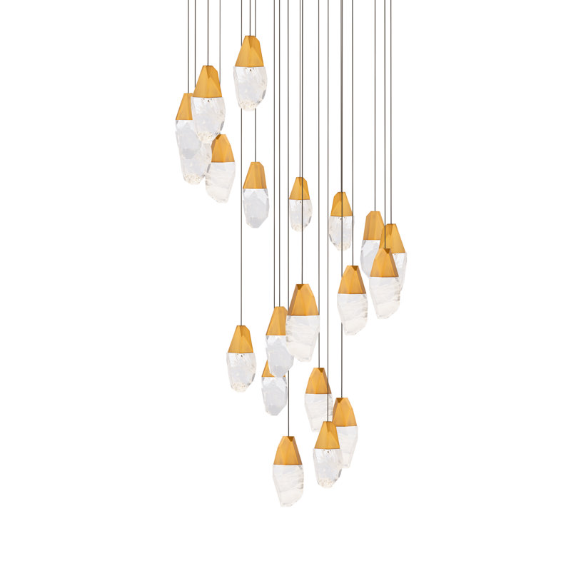 Martini 21 - Light LED Pendant, Aged Brass, Clear