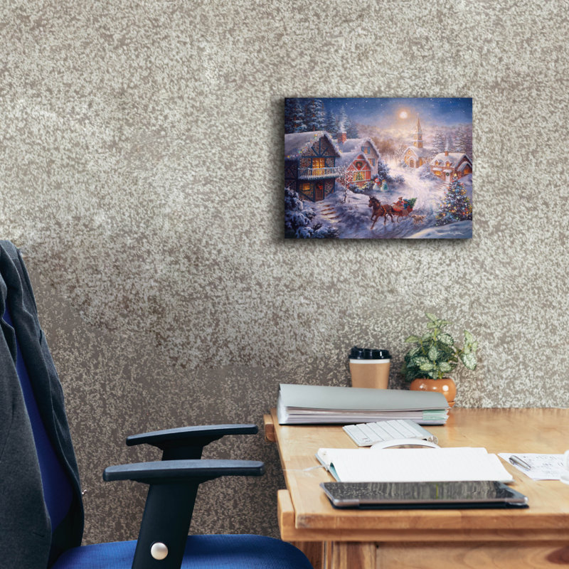  «In A One Horse Open Sleigh» par Nicky Boehme, art mural sur toile, 16 po x 12 po, H 12 po x l 16 po