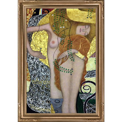 "water serpents i" par gustav klimt,, peinture sur toile encadrée Luxury Line