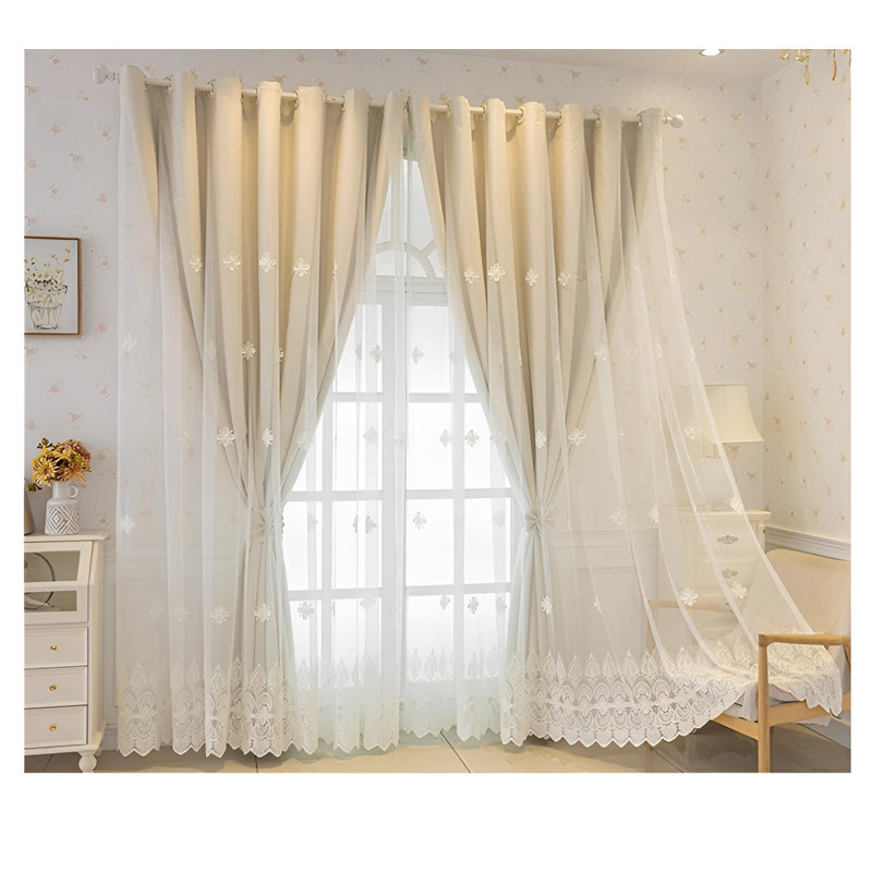 Ele Room Darkening Single Curtain Panel, Beige