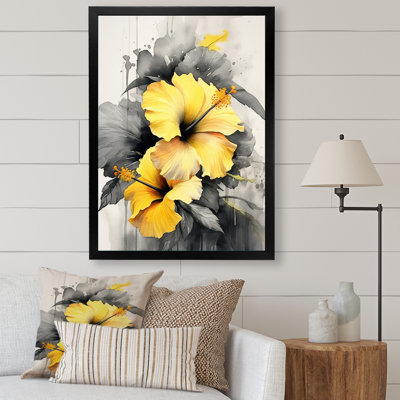 " Yellow And Grey Hibiscus Serenade "