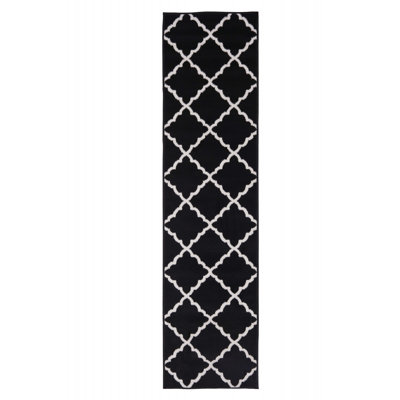 Tapis noir / blanc Ikat