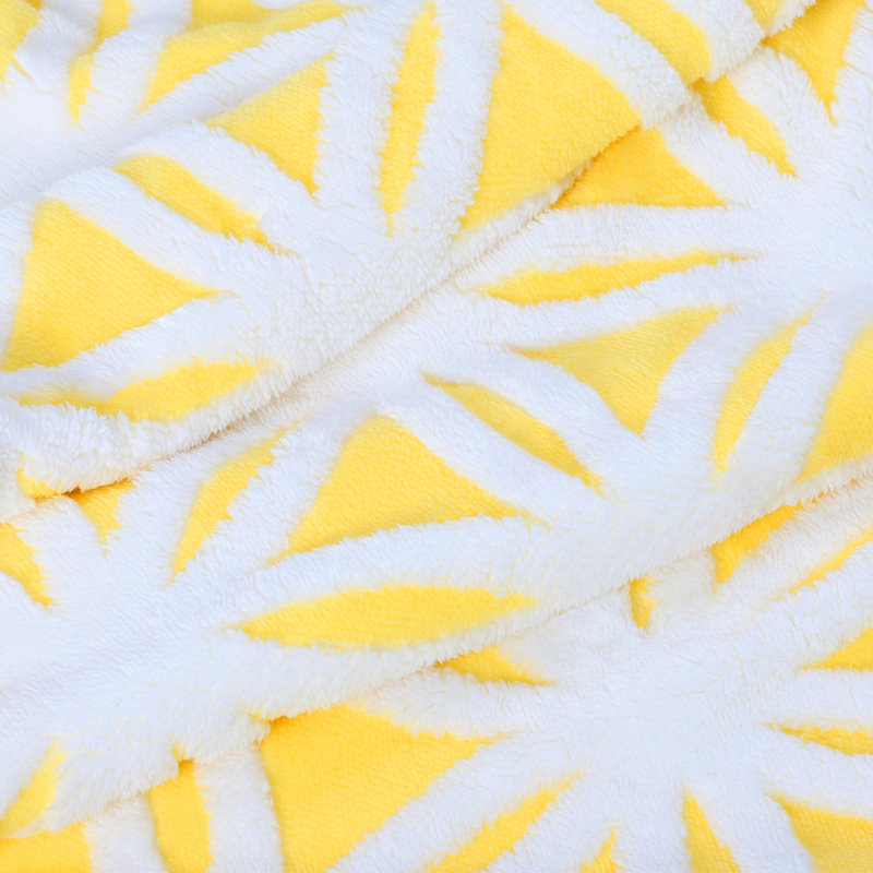 Jeté léger en sherpa Oumilen, Jaune/blanc
