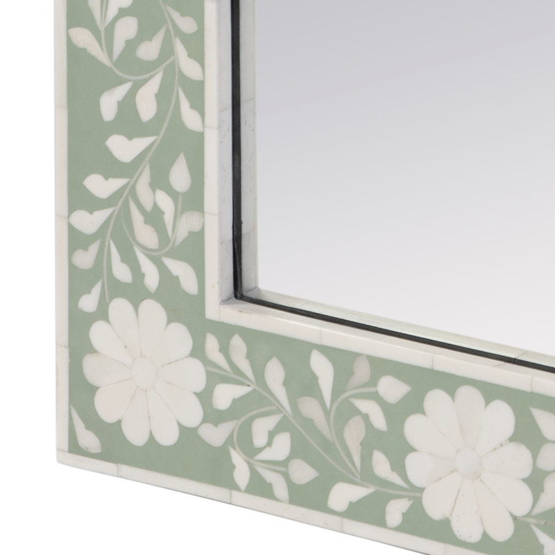 Vivienne Bone Inlay Wall Mirrored, Green
