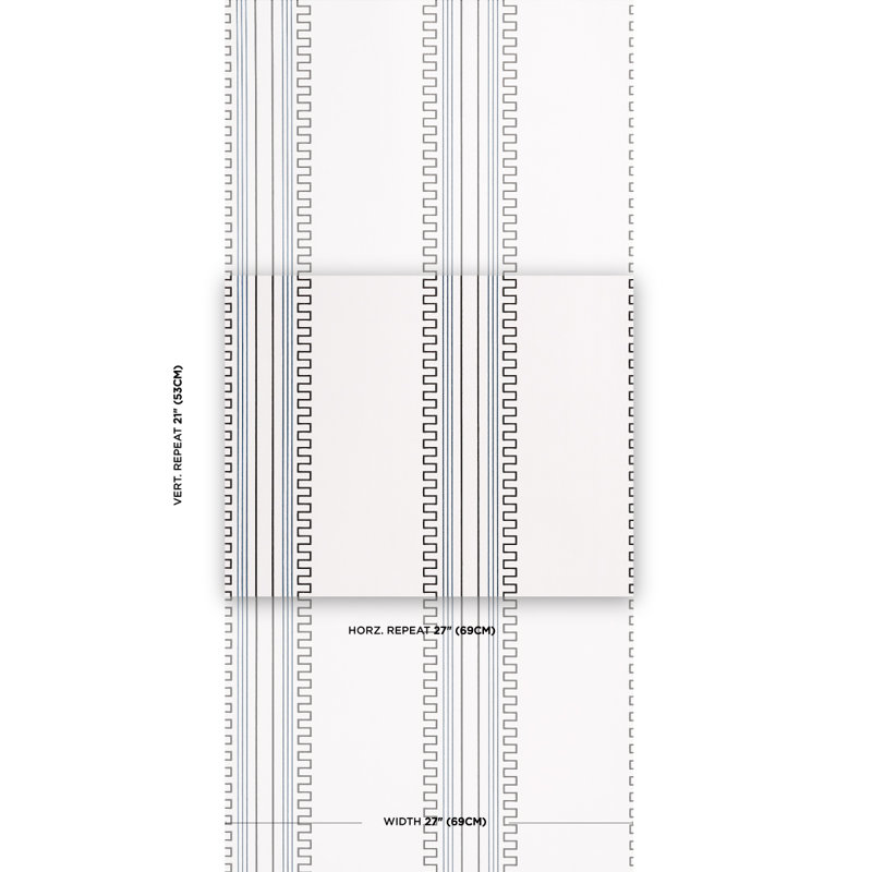 Schumacher x Mary McDonald Greco Stripe Wallpaper, Ivory