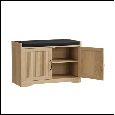 Upholstered Shryock with double doors storage