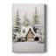 «Frostlit Cottage at Dusk» - Toile tendue avec châssis de qualité supérieure-270062223